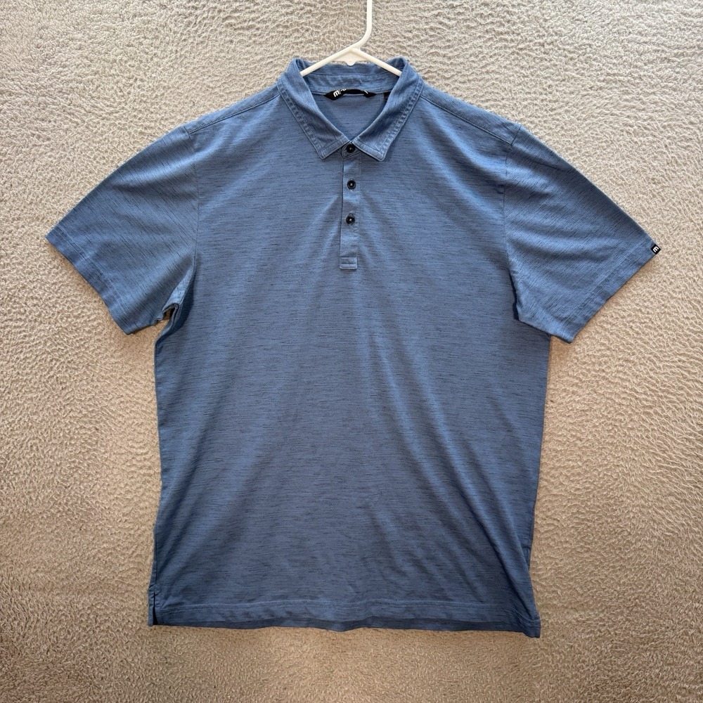 Travis Mathew Shirt Adult Extra Large Blue Golf Polo Performance Stretch Mens XL